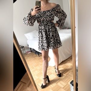 ASTR the Label black floral short dress